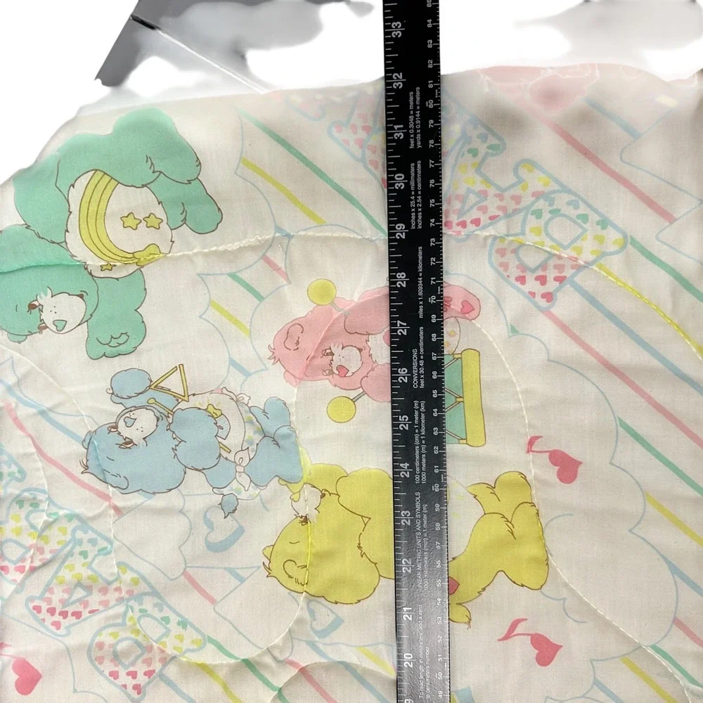 Care Bears Vintage Baby Sleeping Bag 1984 Pastel Rainbow 33x21 80s nursery decor